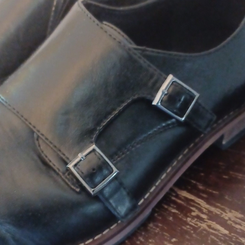 Abound Men's Black Double Monk Strap Oxfords, Size 11.5